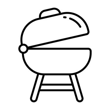 bbq sobasının doğrusal tasarım simgesi