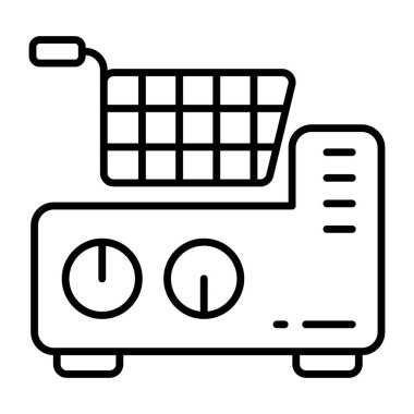 Derin fritözün düzenlenebilir tasarım simgesi