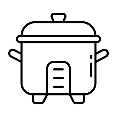 Düdüklü tencerenin doğrusal tasarım simgesi 