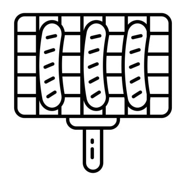 Izgara sosisin eşsiz tasarım ikonu.