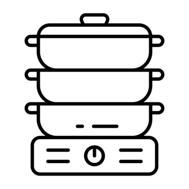 Elektrikli yemek buharı modern tasarım simgesi 
