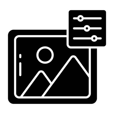 Fotoğraf eşitleyici simgesi, düzenlenebilir vektör 