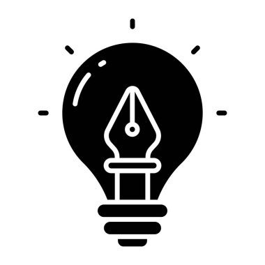 Ampulün içindeki kalem, yaratıcı yazının simgesi 