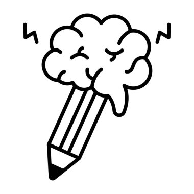 Yaratıcı yazının kavramsal doğrusal tasarım simgesi 