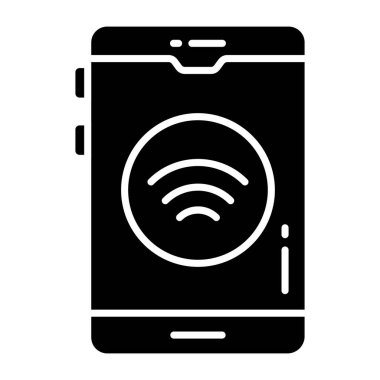 Mobil kablosuz ağın doldurulmuş tasarım simgesi 