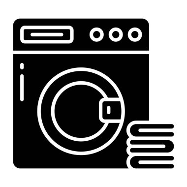 Çamaşır makinesinin yaratıcı tasarım simgesi 