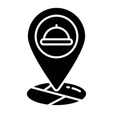 Gıda konumunun düzenlenebilir tasarım simgesi