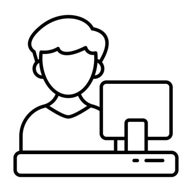 Resepsiyonistin doğrusal tasarım simgesi 