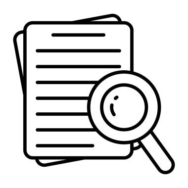 Arama kağıdının kavramsal doğrusal tasarım simgesi 