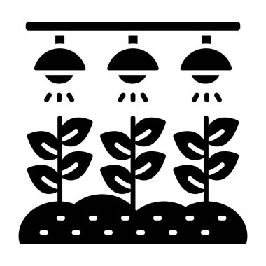 Akıllı tarımın kavramsal katı tasarım simgesi 