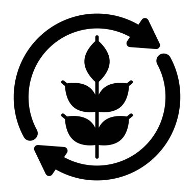 Büyüyen bitki ve arpa ikonunun vektör tasarımı 