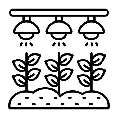 Akıllı tarımın kavramsal doğrusal tasarım simgesi 