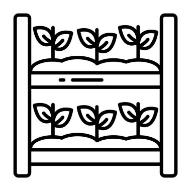 Hidroponiğin kavramsal doğrusal tasarım simgesi 