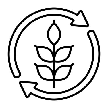 Büyüyen bitki ve arpa ikonunun vektör tasarımı 