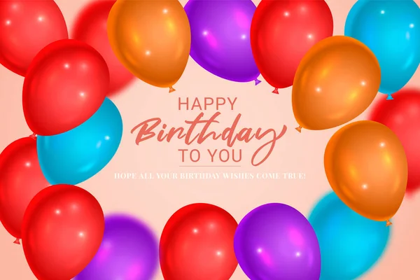 stock vector Vector happy birthday congratulations banner design  balloons