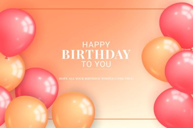 Vector realistic birthday balloons background