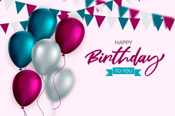 Vector realistic birthday balloons background