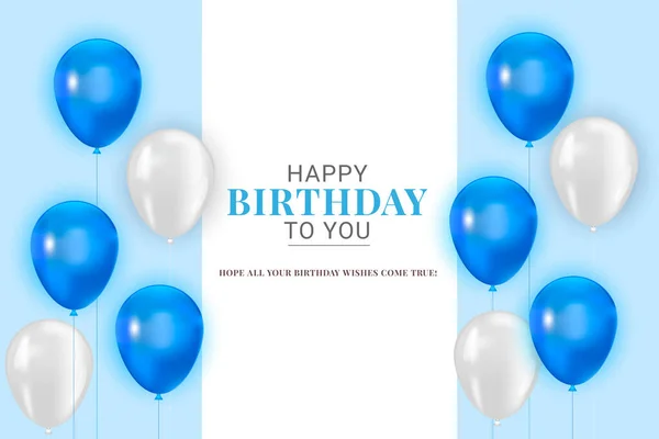 Vector elegant design of happy birthday background design with realistic balloons