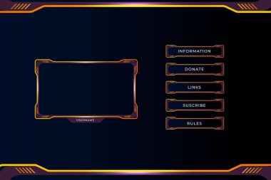 Vector twitch overlay gamer and streamer
