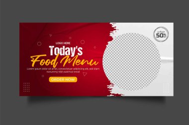 Fresh food menu web banner template design