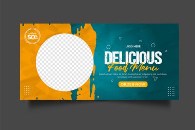 Fresh food menu web banner template design