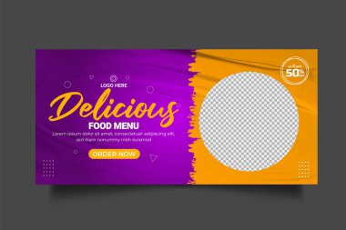 Fresh food menu web banner template design