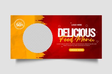Fresh food menu web banner template design