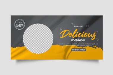 Fresh food menu web banner template design