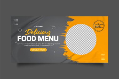 Fresh food menu web banner template design