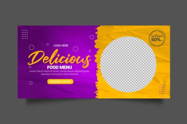 Fresh food menu web banner template design