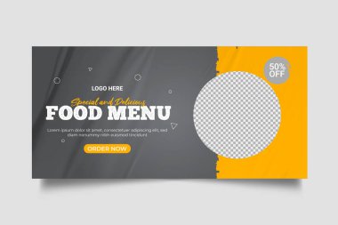 Fresh food menu web banner template design