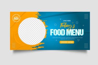Fresh food menu web banner template design