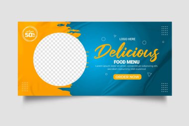 Fresh food menu web banner template design