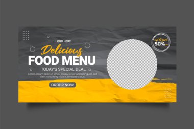 Fresh food menu web banner template design
