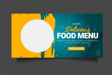 Fresh food menu web banner template design
