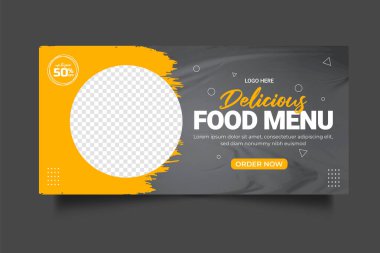 Fresh food menu web banner template design