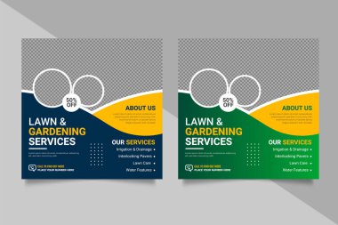 Agriculture farming services social media post banner and web banner template garden agro farm