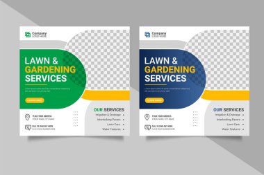 Agriculture farming services social media post banner and web banner template garden agro farm