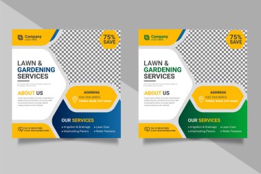 Agriculture farming services social media post banner and web banner template garden agro farm