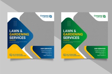 Agriculture farming services social media post banner and web banner template garden agro farm