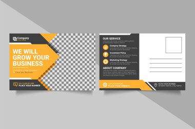 Vector corporate business postcard template design