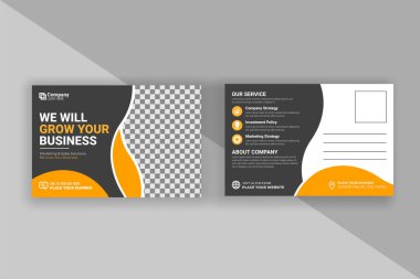 Vector corporate business postcard template design