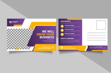 Vector corporate business postcard template design