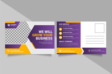 Vector corporate business postcard template design