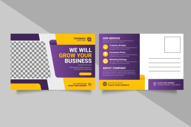 Vector corporate business postcard template design