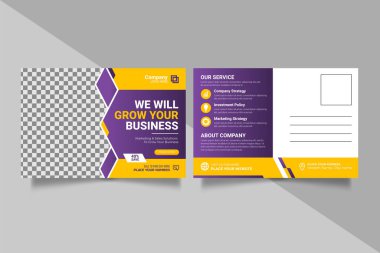 Vector corporate business postcard template design
