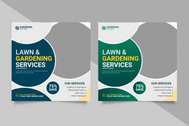 Agriculture farming services social media post banner and web banner template garden agro farm