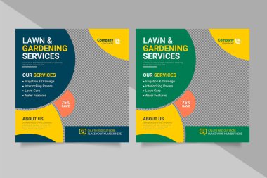 Agriculture farming services social media post banner and web banner template garden agro farm