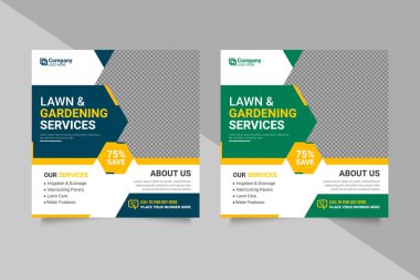 Agriculture farming services social media post banner and web banner template garden agro farm