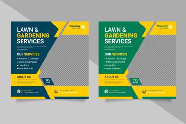 Agriculture farming services social media post banner and web banner template garden agro farm